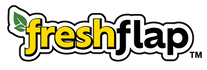 Logo of 'fresh flap' with a leaf symbol on a white background